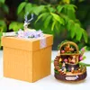 Decorative Objects Figurines My Neighbor Totoro Music Box DIY Handmade LED Castle in the Sky Children Toys Birthday Romantic Gift Valentine's Day Present 221206