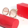 New Golden Leopard Sunglasses for Women Designer Round Pink Clear Sunglass Frames Oversize Eyewear Party Fashion Show UV400 3010 SIZE 60 17 145