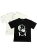 Svartvita mens t-shirts Kontrast F￤rg Tee Old Man's Head Print Men kort￤rmad skjorta Homme O-Neck