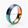 Band Rings Rainbow Stainless Steel Rings Designer Jewelry Women Ring Men Wedding Drop Delivery Dhiah