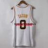 Tutti i ricami Novità 2019 # 0 Maglia da basket Jayson Tatum Maglia oro bianco Personalizza qualsiasi nome numerico XS-5XL 6XL