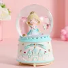 Decorative Objects Figurines Dream Girl Unicorn Crystal Ball Music Box Snow Globe with Light Wedding Lover Valentine's Day Girlfriend Gifts 221206