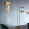 Lampada da parete American Full Copper Branch Light Personality Crystal Water Drop per El Corridor Living Room
