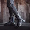 Stiefel Retro Mid Carf Punk Winter Herren Plus Samt Motorrad Alle Spiel Werkzeug Schuhe Denim Mid High Army Männer 221207