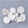 Décorations de Noël Sublimation Christmass Tile Ornement Pendentif Décorations suspendues 3 pouces Blanc Revêtement rond Décorations de Noël Dh0Bq