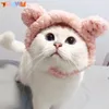 Chien vêtements animaux de compagnie chats casquette drôle ours oreilles chapeau chaud en peluche fournitures pour animaux de compagnie fête noël Cosplay accessoires chapeaux pour