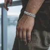 Gliederarmbänder 2022 Kubanisches Armband Hiphop mit Rheinstein für Männer und Frauen Hip-Hop-Uhrenkette voller großem Gold