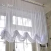 Curtain European Fashion Style Sector Shape Large Size White Bay Window For Bedroom Kitchen Cortinas Dormitorio Rideau SP6062