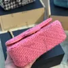 CC sacos de marca de luxo cruz corpo das mulheres clássico mini aleta lã tweed antigo ouro matelassé corrente crossbody bolsa ombro wi