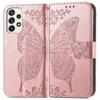 Impression Papillon Fleur Pu Étuis Portefeuille En Cuir Pour Samsung S23 S22 S21 Ultra Plus A22 A51 A71 A73 5G Imprimer Floral Fente Pour Carte D'identité Titulaire De La Mode Flip Covers Pochette De Téléphone