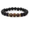 Perlé Vintage Or Lots Chakras Impériaux Perles De Pierre De Lave Noire Diy Aromathérapie Huile Essentielle Diffuseur Bracelet Stretch Yoga Bijou Dhslb