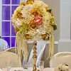 Parti dekorasyonu 10pcs/lot altın mum tutucular metal şamdan çiçek vazo masa merkezi etkinlik raf yol kurşun düğün