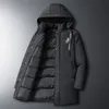 Mens Down Parkas tjock kappa överdimensionerad 6xl 7xl 8xl märke Keep Warm Winter Black Grey Classic vadderad jacka kläder 221207