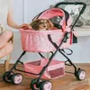 Cat Carriers Fashion Pink/White Pet Strollers For Small And Medium Dogs Load 8kg With 4 Wheels Dog Pushchairs Prams/Puppy Stroller