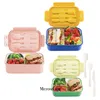 Ensembles de vaisselle Boîte à bento pour enfants et adultes Déjeuner Conteneur de stockage de 37 oz avec ustensiles sans BPA Micro-ondes Lave-vaisselle Congélateur Coffre-fort