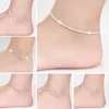 Anklets Women Beaded Silver Plated Anklet Heart/Daisy Flower/ Rope/Bell Foot Chain Ankle Bracelet Barefoot Sandals Summer Jewelry