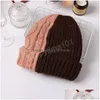 Feanie/crânio Caps Bloqueio de cor Beanies Hat Hat Hat Protection Pilha Tampa Autumn e Winter Coreano Moda Versátil malha DHD80