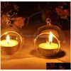 Titulares de vela Borossilicate Cristal de vidro pendurado Candely Candlestick Home Wedding Party Decor Decor Grass 172 V2 Drop Delive Dhp6h