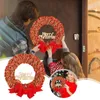 Decorative Flowers Pretty For Front Door H 2022 Christmas Letter Card Ribbon Hoop Garland Day Decoration Hanging