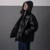 Mens Down Parkas 남자 일본어 스트리트웨어 가죽 복어 재킷 힙합 검은 겨울 버블 재킷 코트 커플 한국 파카 221207