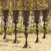 Party Decoration Elegant Black Metal Tall Flower Stand Chandelier Table Centerpiece Holder Versatile Wedding Vase