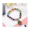 Modèles d'explosion de perles Yeux bleus turcs Brins glacés Bracelet de perles Bijoux à la main musulmane Fatima Palm Evil Eye C3 Drop Livraison Soutien-gorge Dhpab