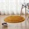 Carpets RAYUAN Luxury Round Sheepskin Hairy Carpet Faux Mat Seat Pad Fur Plain Fluffy Soft Area Rug Tapetes Multi Color 30-120cm