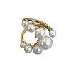 Cluster Rings 2022 Creative U-shaped Gold Color Pearl Open For Womans Korean Fashion Jewelry Wedding Girl's Sexy Finger Accessories