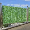 装飾的な花2022人工葉スクリーニングロールUVフェード保護されたプライバシーヘッジ壁造園庭のフェンスバルコニースクリーン