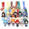 Karikatür Genshin Etkisi Keychain Charm Q sürüm 12 Sevimli Tanrıça Kayış Anime Bebek Çift Çanta Kolye Çanta Cüzdan