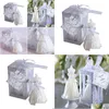 Candles 1Pc White Bride Dress Shape Design Candle Elegant Bridal Boxed Candles Valentines Day Wedding Party Surprise Decor Gifts Inv Dhxnu