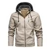 Racing Jackets Men's Winter Jacket Motorcycle Casual Fleece Thickened PU Warm Men Cycling