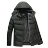 メンズダウンパーカスSパーカートコート冬ジャケット厚いフード付き防水性アウトウェアウォームコートファーザーズカジュアルオーバーコート221207