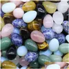 Stone 20Mmx30Mm Egg Shaped Stone Natural Healing Crystal Mascot Mas Accessory Minerale Gemstone Reiki Home Decoration Wholesale C3 D Dhvqk