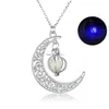 Médaillons Essentials Collier Diffuseur D'huile Glow In The Dark Aromathérapie Flottant Médaillons Lune Pendentif Colliers Pour Femmes Mode Juif Dhlc7