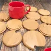Drinkware Lid Bamboo Can Cup Lid Drink Top Side Opening St/Spoon Modless Diameter 82/70Mm 86/74Mm 90/78Mm 94/82Mm Inventory Wholesal Dho2U