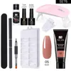 Kit de gel UV de poliéster, todo para manicura, juego de extensiones de uñas de gel, solución deslizante, constructor, esmalte de gel acrílico, herramienta para arte de uñas, diseño yemas de los dedos3361312