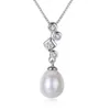 Micro set zircon s925 silver freshwater pearl pendant necklace women jewelry new fashion charming lady box chain necklace accessory gift