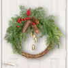 Dekoratif çiçekler Noel çelenk ön kapı yapay çam ladin asılı gnome xmas pencere duvar süslemeleri