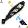 Solar Street Light COB Solar Light Motion Sensor IP65 L￢mpada de parede ￠ prova d'￡gua ilumina￧￣o de jardim ao ar livre com luzes de controle remoto Dhrel