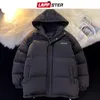 Mens Down Parkas Lappster Men Solid Colorful Cotton Winter Jacka Harajuku Korean Fashion Bubble Coat Male Vintage Hooded Puffer 221207