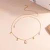 Cadena de cintura con colgante de luna y estrella de cristal para mujer, Color dorado, Sexy, aleación Simple, joyería para el cuerpo, estilo bohemio, playa, salvaje