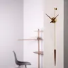 Wandklokken Brass Black Walnut Fashion Clock Living Room Art Minimalistische creativiteit Persoonlijkheid Decorate Super Sound-Off Toostable