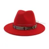 Szerokie grzbiet kapelusze wiadra czapki vintage klasyczny szeroki wełna poczuć fedora mężczyźni kobiety Panama Hat Leisure Jazz Formal Chapeau Trilby leat dhemq