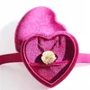 Herzförmige Schmuckschatulle aus Samt, Ring-Anhänger-Boxen, Ohrringe, Vitrine, Schmuck-Aufbewahrungshalter für Heiratsanträge