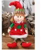 Ricordi Decorazioni natalizie Bambola di peluche 48 cm Gamba appesa Elfo seduto Bambole Ornamento Regalo per bambini Ornamenti di Capodanno 2640 E3