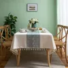 Table Cloth Christmas Jacquard Tablecloth Japanese Imitation Cotton Linen Elk Geometry Tablecloths Home Party Dining Cover