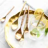 Ensembles de couverts Western luxe bambou Design MaFlatware ensemble 18/10 en acier inoxydable Steak couteau fourchette accessoires de cuisine couverts vaisselle