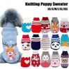 Warme Hundebekleidung Kleidung für kleine mittelgroße Hunde Gestrickter Katzenpullover Haustierkleidung für Chihuahua Bulldoggen Welpenkostüm Mantel Winter C1208