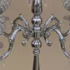 Decorazione per feste Elegante 75 cm di altezza Argento 5 bracci Candelabri per matrimoni Supporto per fiori Centrotavola in cristallo 10 pezzi / lotto